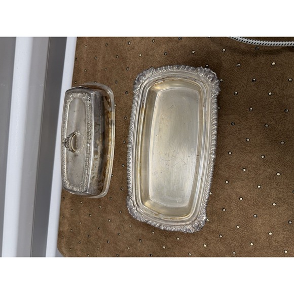 Vintage Pilgrim Silver Co. Silver Plated Butter Dish w/Lid Marked "Pilgrim 73" - Picture 3 of 8